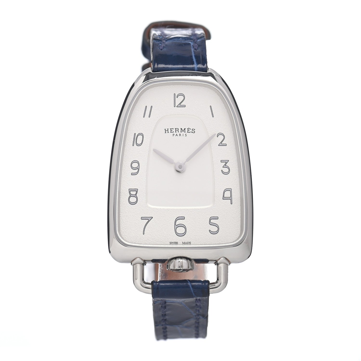 Hermes Stainless Steel Alligator 26mm Galop Quartz Watch Bleu Saphir 1 of 5