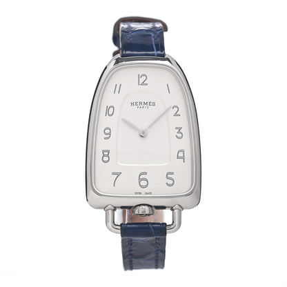 Hermes Stainless Steel Alligator 26mm Galop Quartz Watch Bleu Saphir 1 of 5