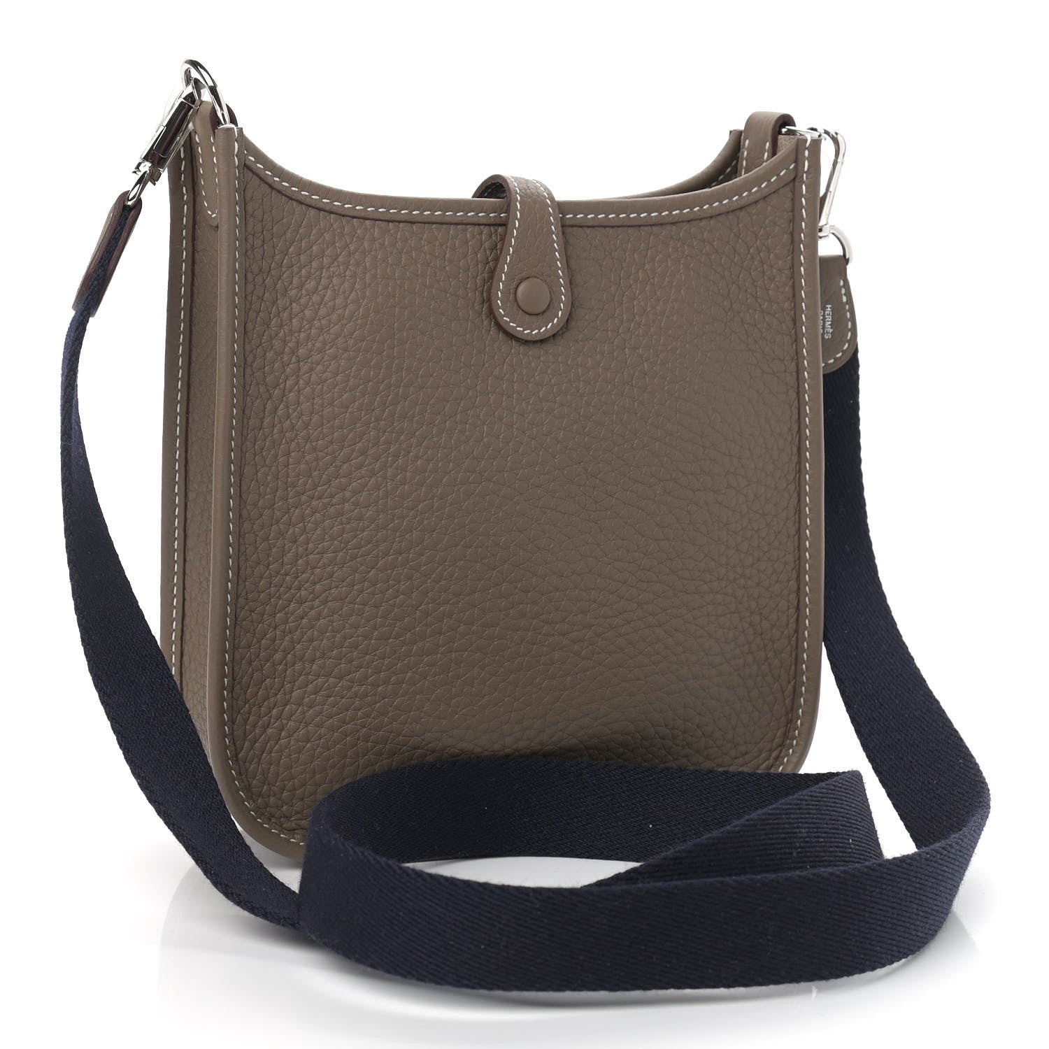 Hermes Taurillon Clemence Amazone Evelyne TPM Etoupe Bleu Indigo 3 of 9