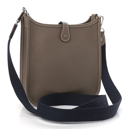 Hermes Taurillon Clemence Amazone Evelyne TPM Etoupe Bleu Indigo 3 of 9