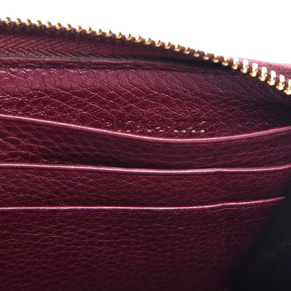 Gucci Pebbled Calfskin Bamboo Tassel Zip Around Wallet Burgundy 7 of 8