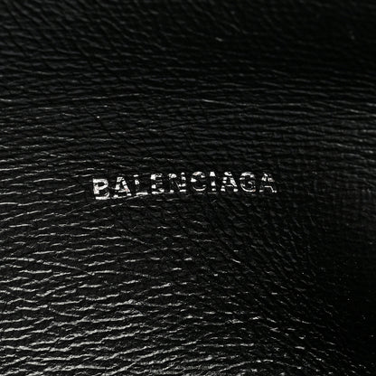 Balenciaga Shiny Calfskin Crocodile Embossed Hourglass Flap Flat Pouch Dark Bronze 6 of 6