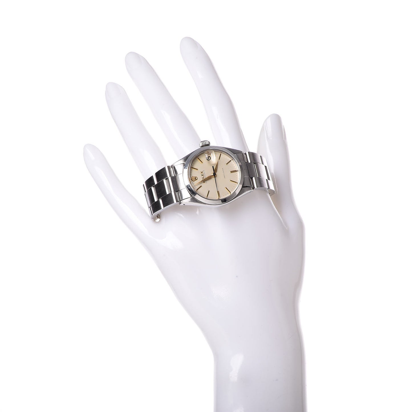Stainless Steel 31mm Oysterdate Precision Manual Winding Watch White 6466