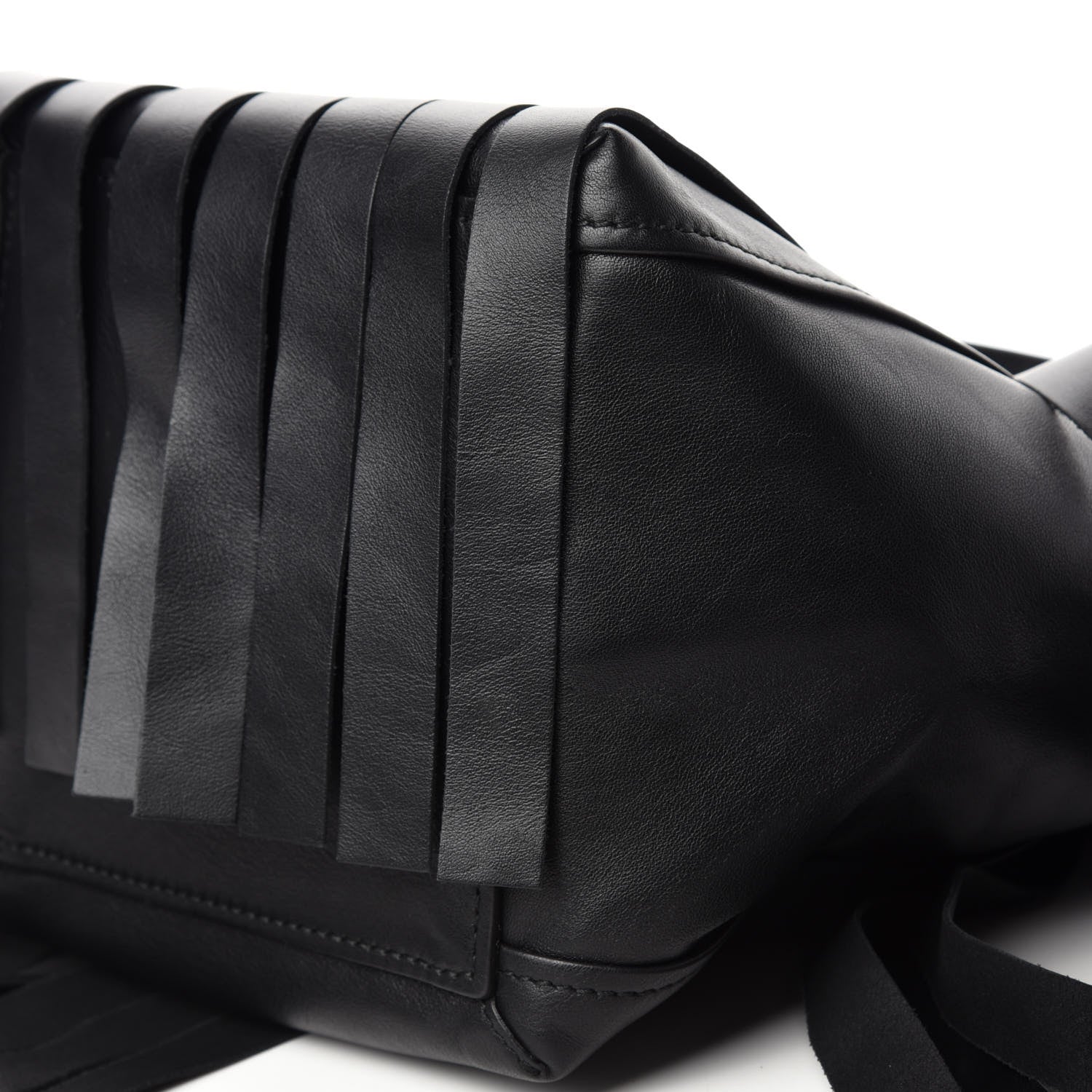 Balenciaga Calfskin XS Fringe Laundry Cabas Black 7 of 10