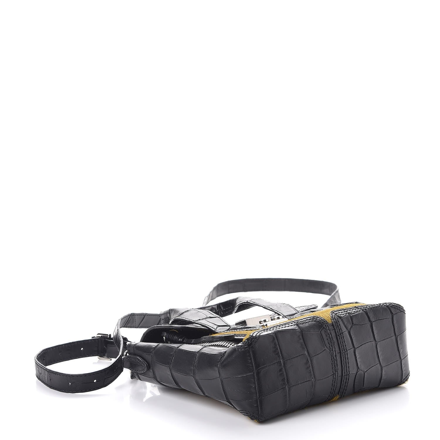 3.1 Phillip Lim 3.1 Calf Hair Calfskin Crocodile Embossed Mini Pashli Satchel Antique Grey Olive 4 of 10
