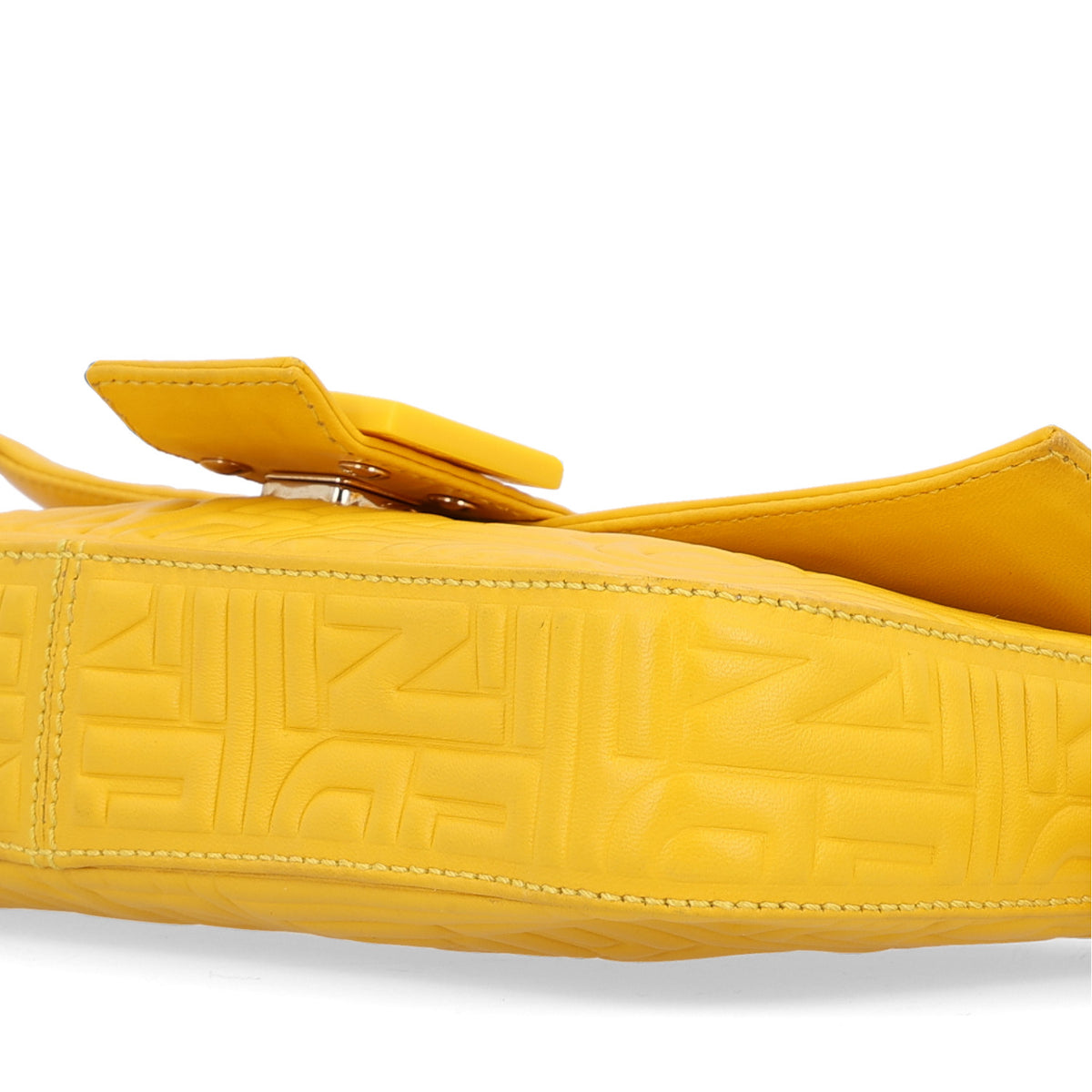Fendi Nappa Logo Embossed Baguette Lemon Giallo 10 of 10
