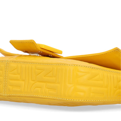 Fendi Nappa Logo Embossed Baguette Lemon Giallo 10 of 10