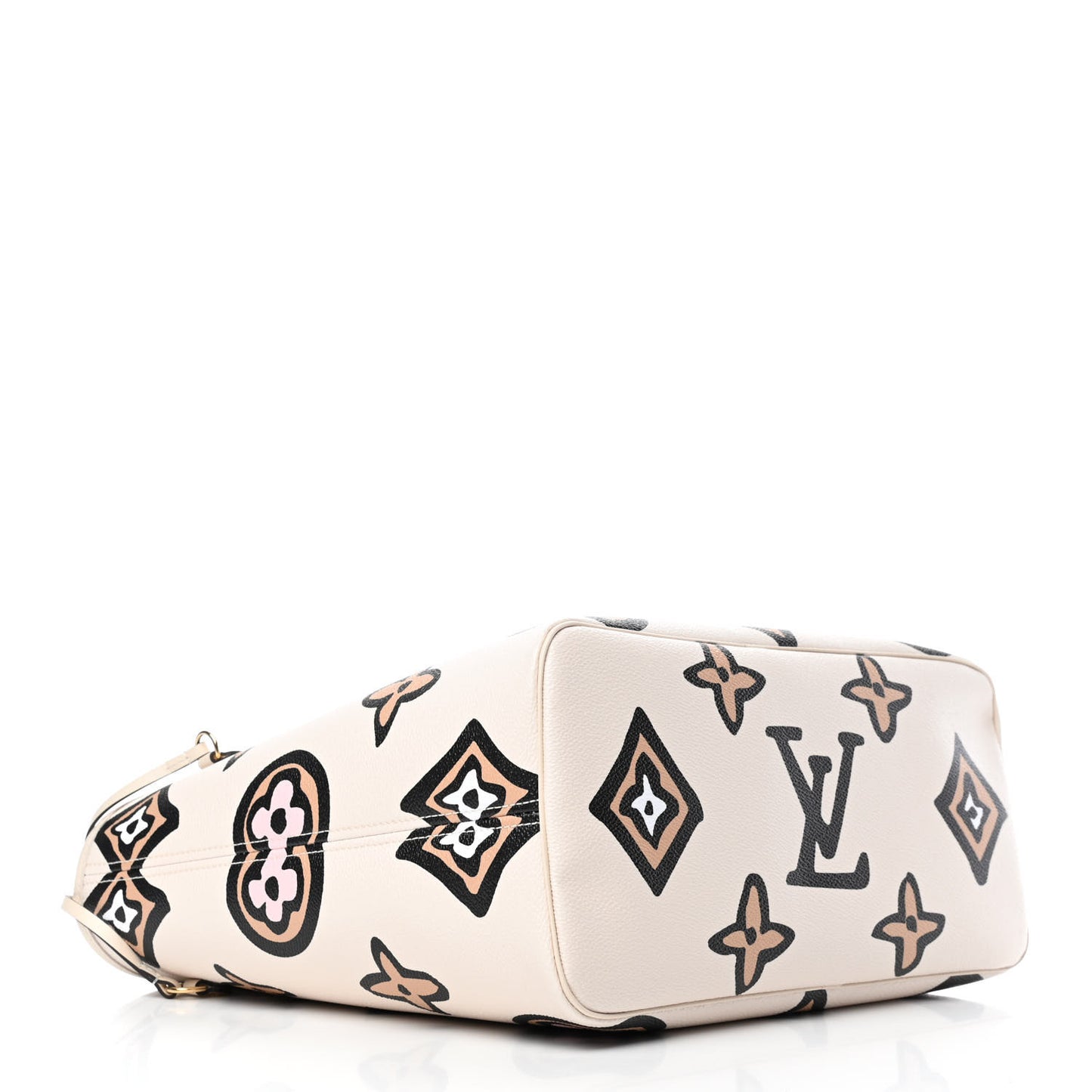Monogram Giant Wild At Heart Neverfull MM Creme