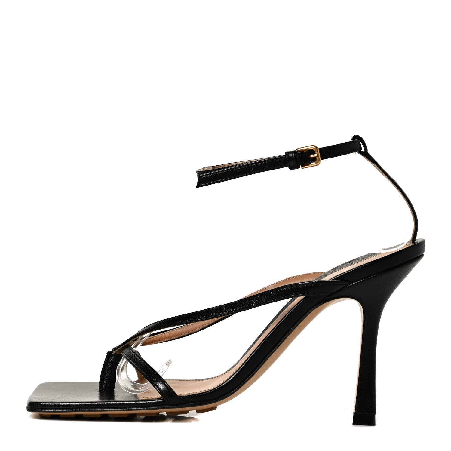 Bottega Veneta Lambskin Stretch Multi Strap 90mm Sandals 37 Black 1 of 11
