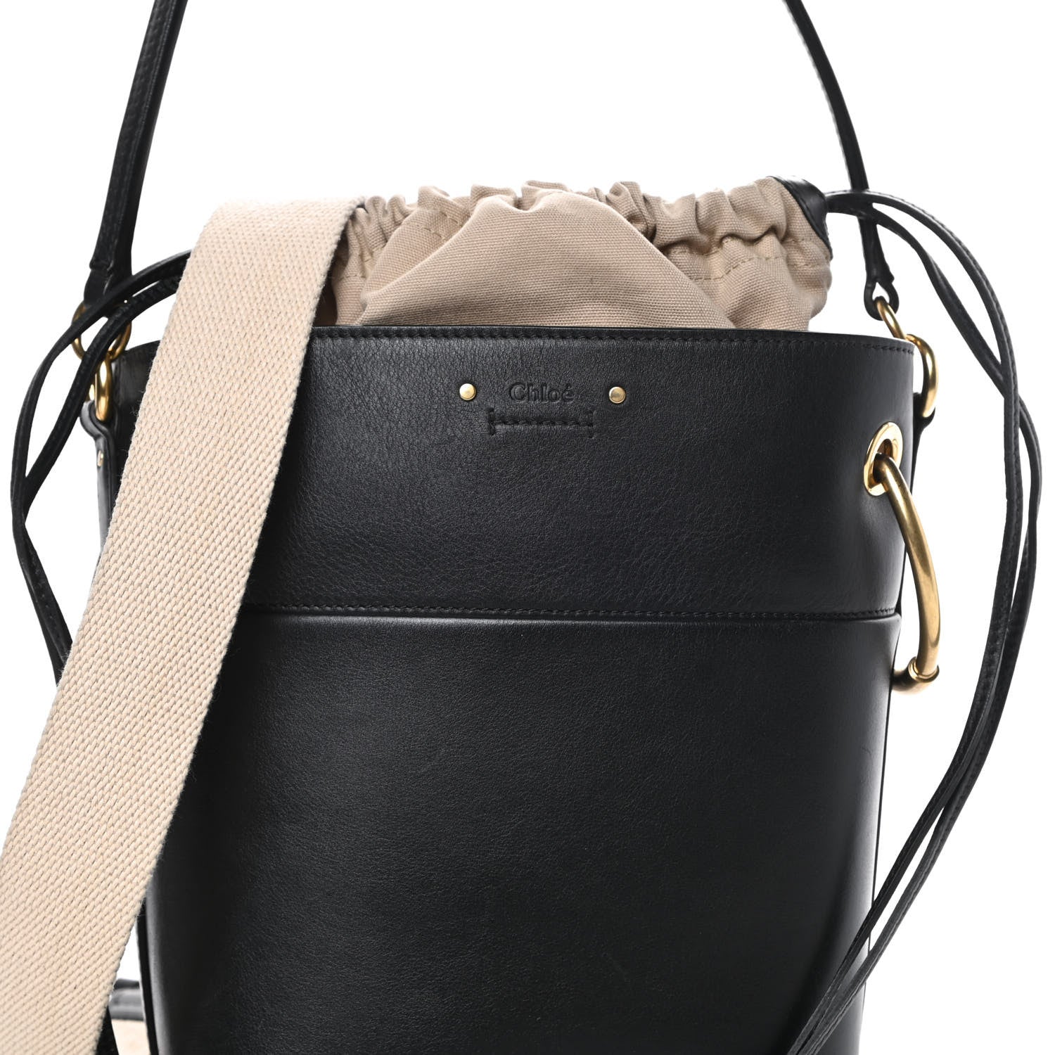 Chloe Smooth Calfskin Small Roy Bucket Bag Black 8 of 17