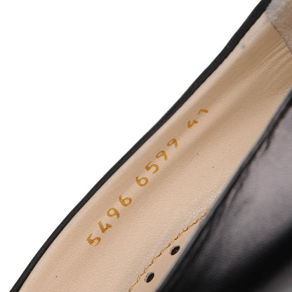 Saint Laurent Calfskin Emma 100 Ankle Strap Peep Toe Wedge 41 Black 8 of 9