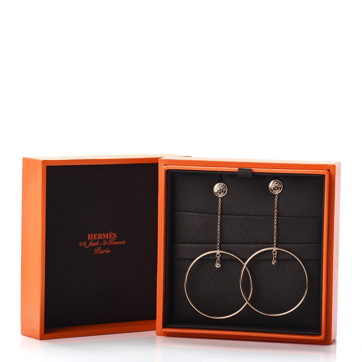 18K Rose Gold Diamond Ex-Libris Earrings
