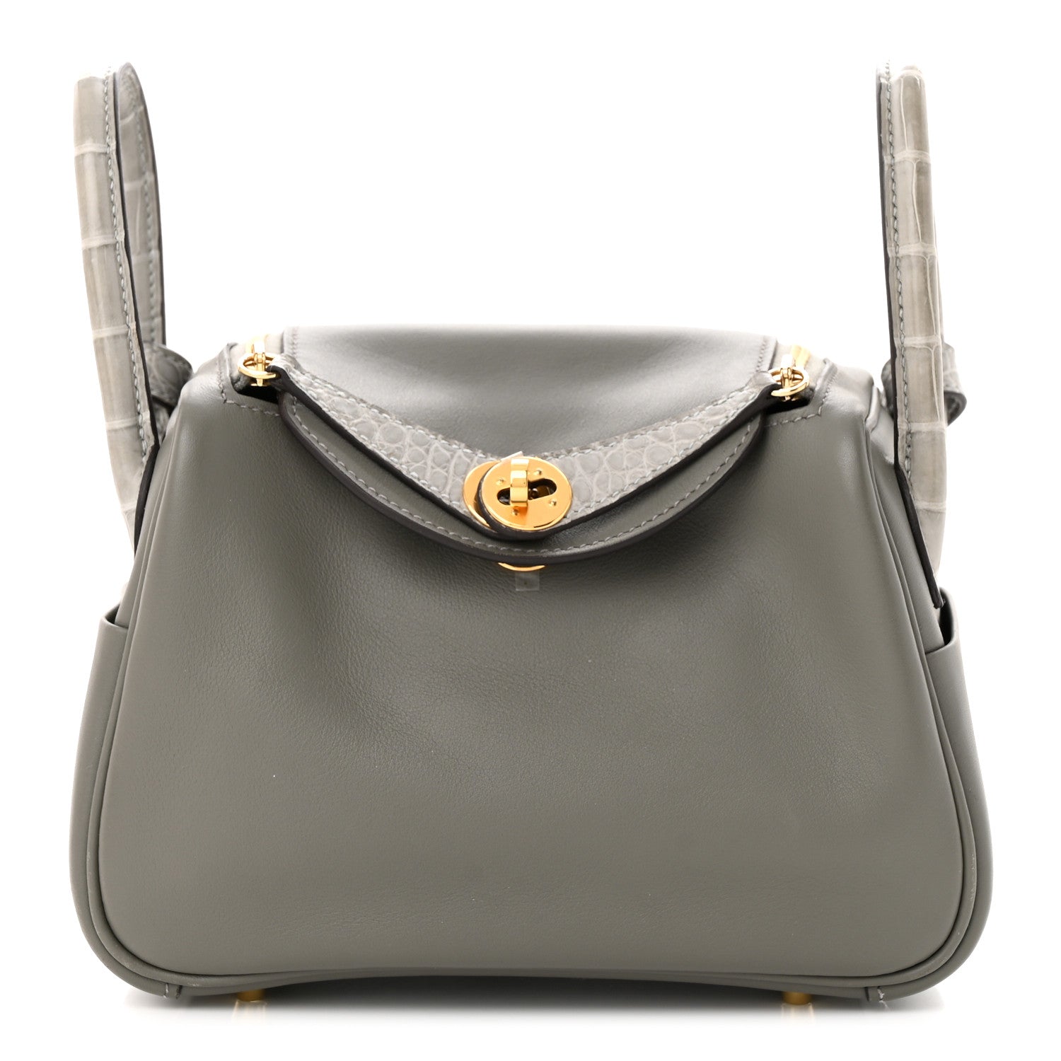 Hermes Swift Matte Alligator Mini Touch Lindy 20 Gris Meyer 1 of 12