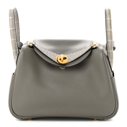 Hermes Swift Matte Alligator Mini Touch Lindy 20 Gris Meyer 1 of 12