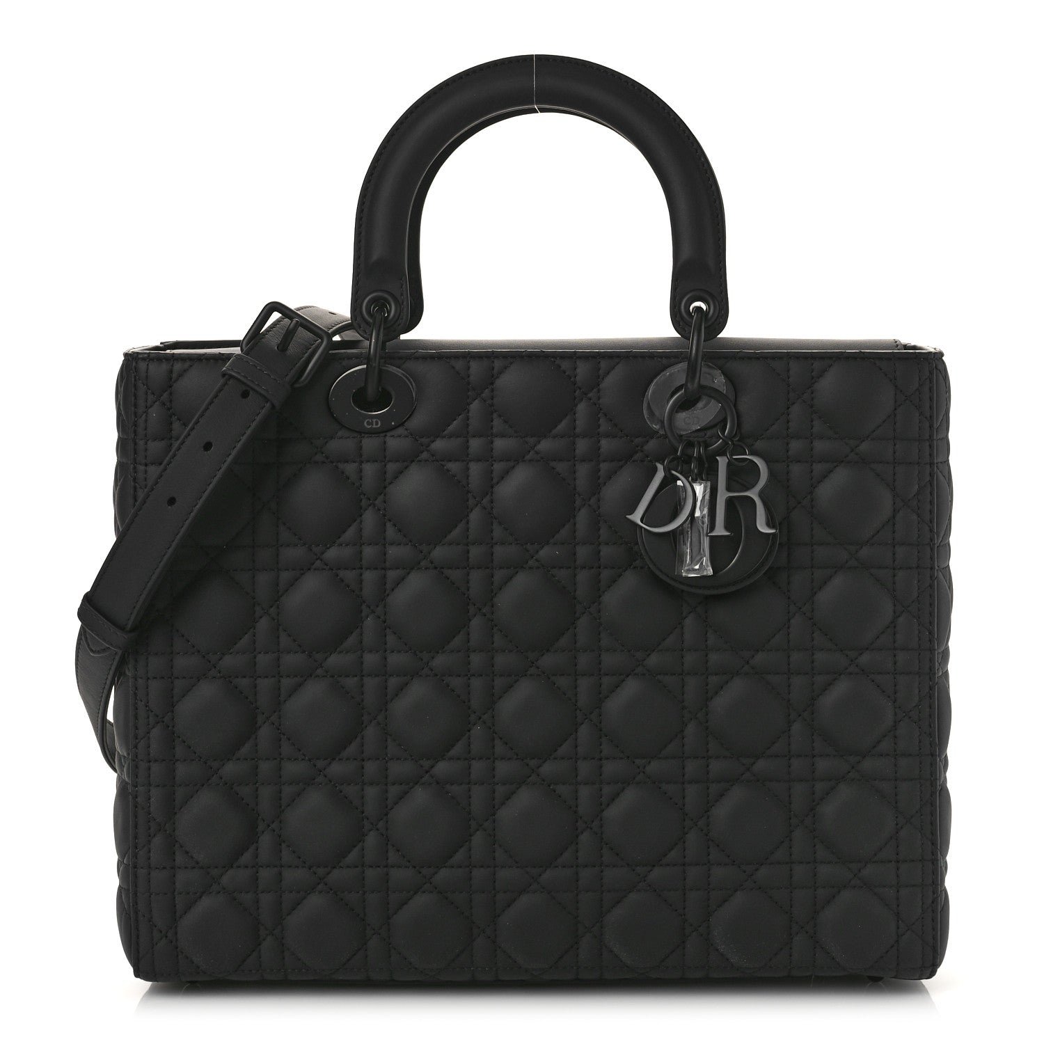 Christian Dior Ultra Matte Calfskin Cannage Large Lady Dior Black 1 of 7