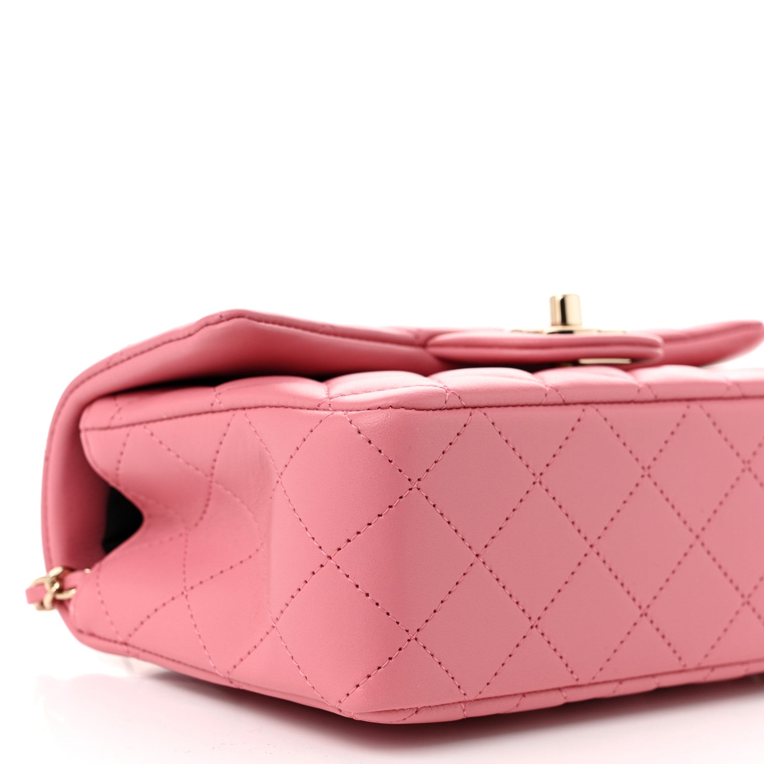 Chanel Lambskin Quilted Mini Top Handle Rectangular Flap Pink 9 of 11