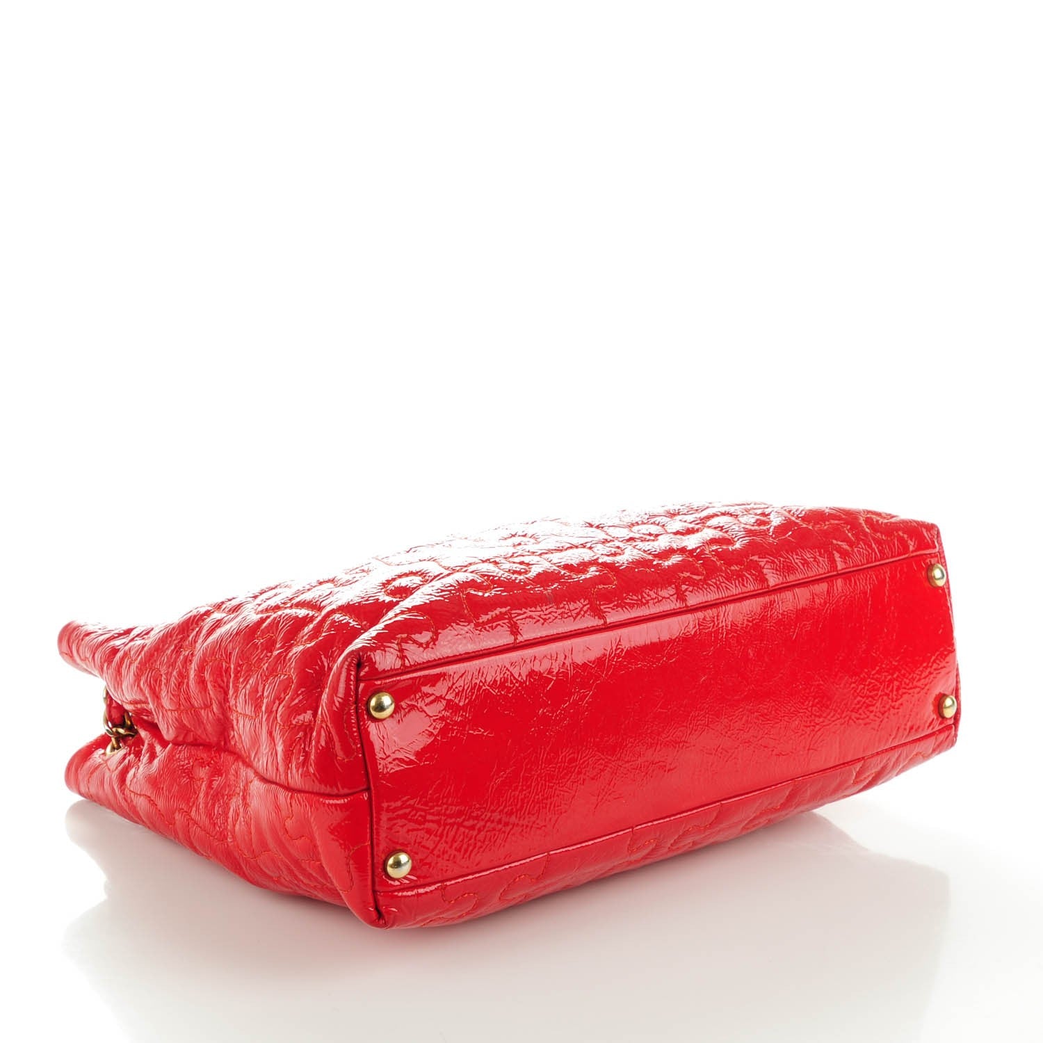 Chanel Crackled Patent Calfskin Puzzle Tote Red 4 of 7