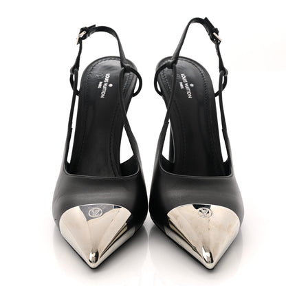 Louis Vuitton Calfskin Urban Twist Slingback Pumps 39 Black 2 of 8