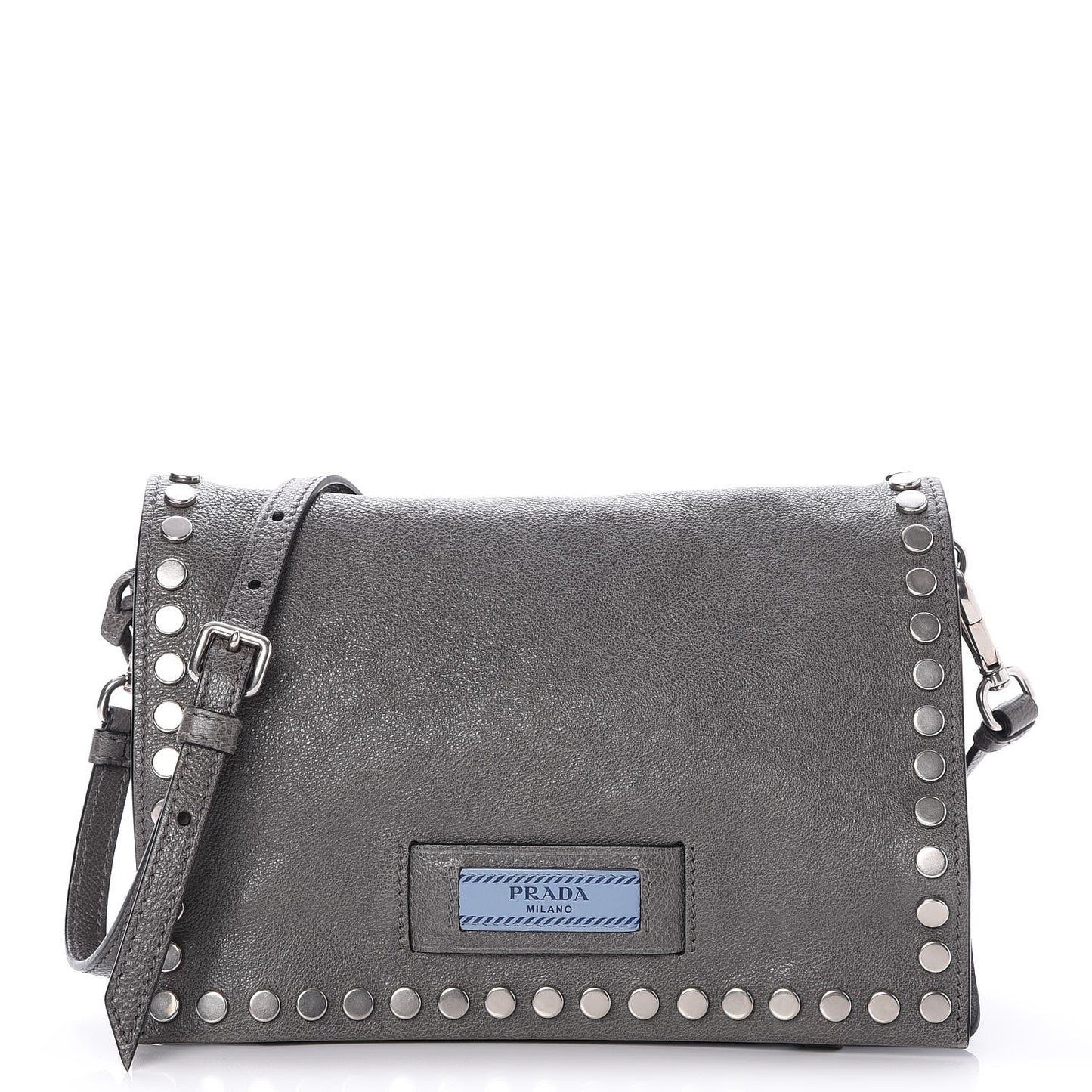 Glace Calf Studded Etiquette Flap Marmo Astrale