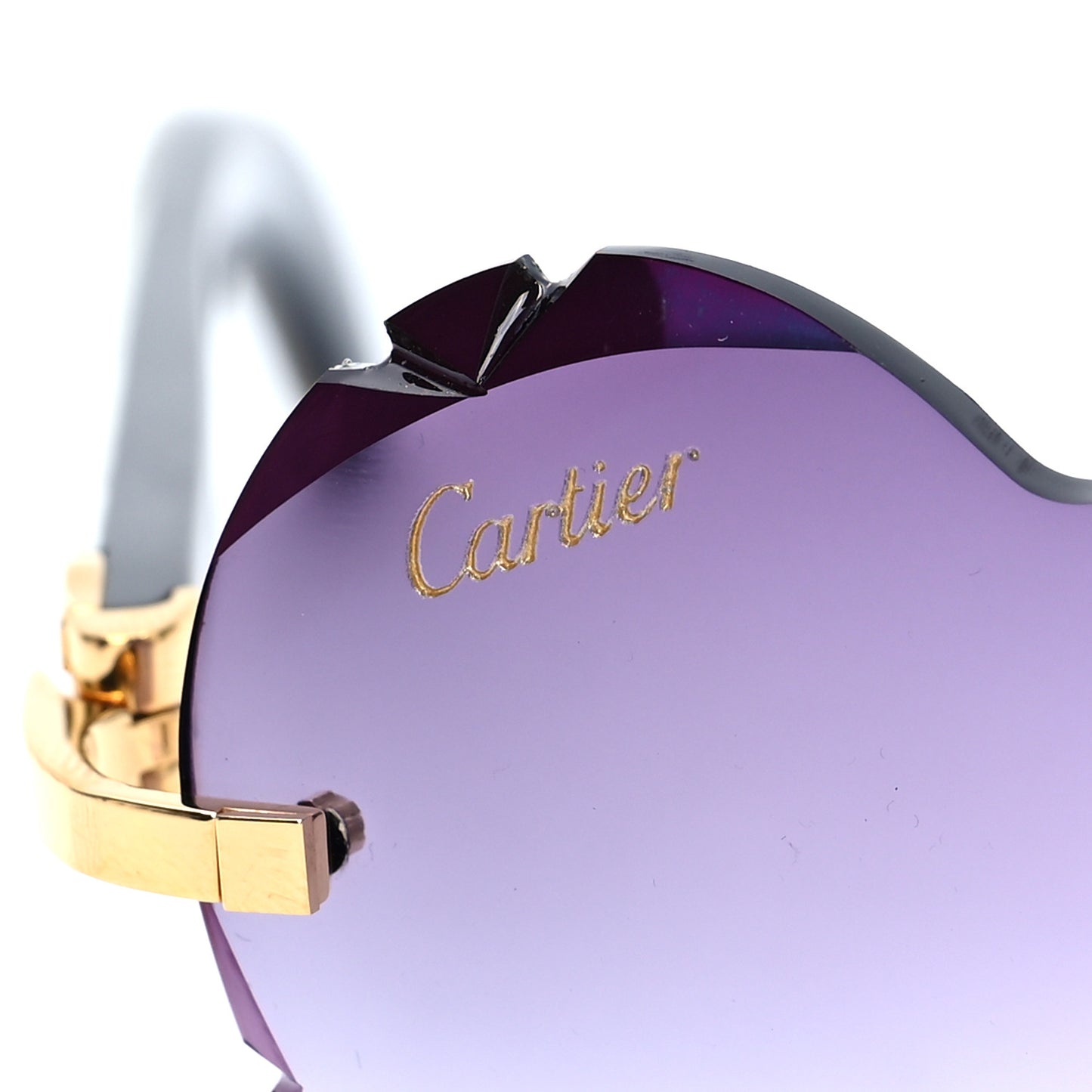 Metal Horn Rimless Heart Sunglasses CT0046S Purple