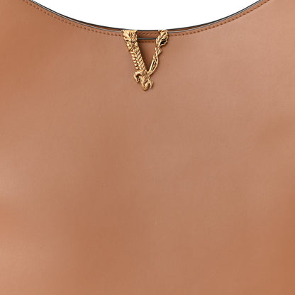 Versace Calfskin Vitello Virtus Hobo Caramel 7 of 10