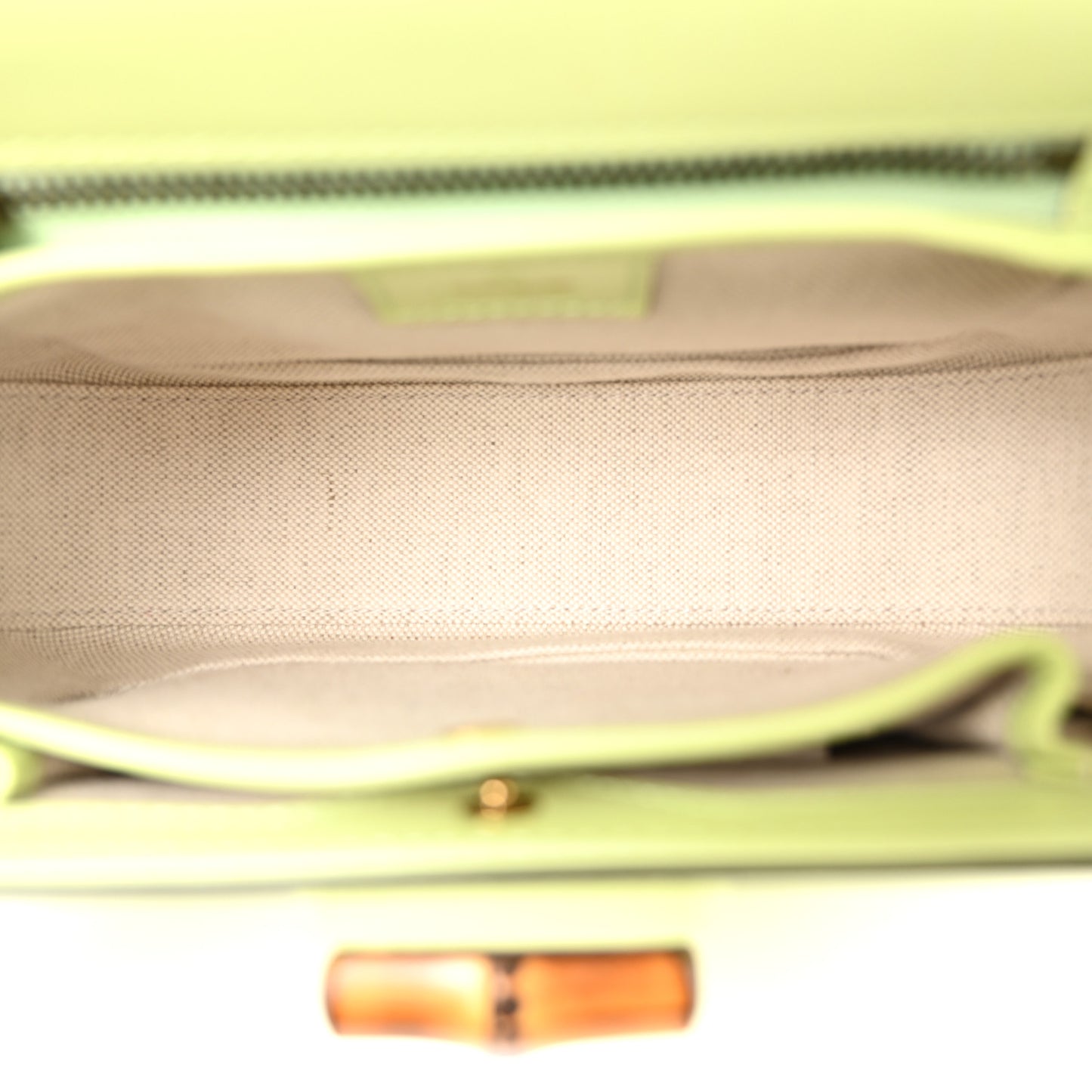 Boarded Dyana Lux Calfskin Web Small Bamboo 1947 Top Handle Bag Light Green
