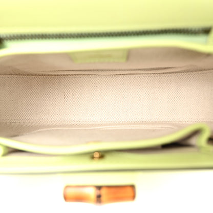 Gucci Boarded Dyana Lux Calfskin Web Small Bamboo 1947 Top Handle Bag Light Green 6 of 12