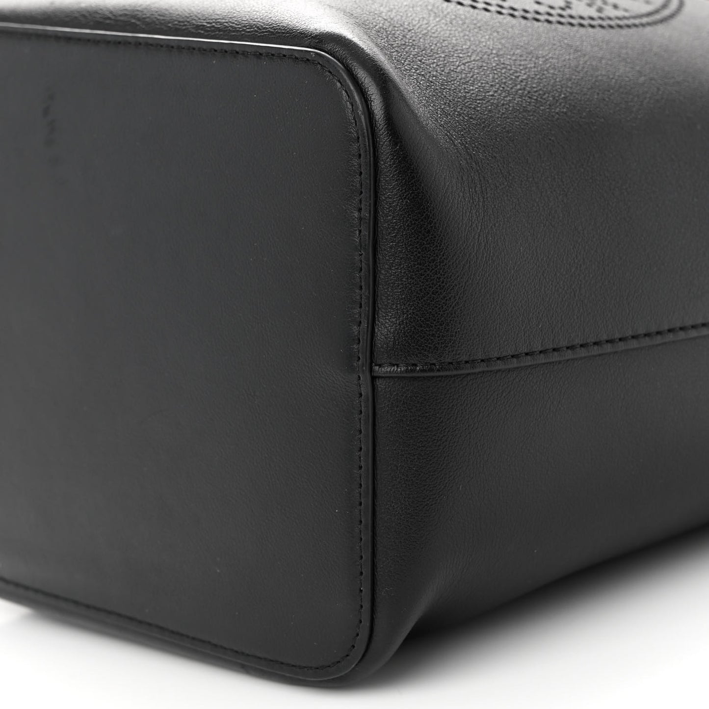 Vitello Grace F is Fendi Stamp Patch Perforated Small Mon Tresor Bucket Bag Black