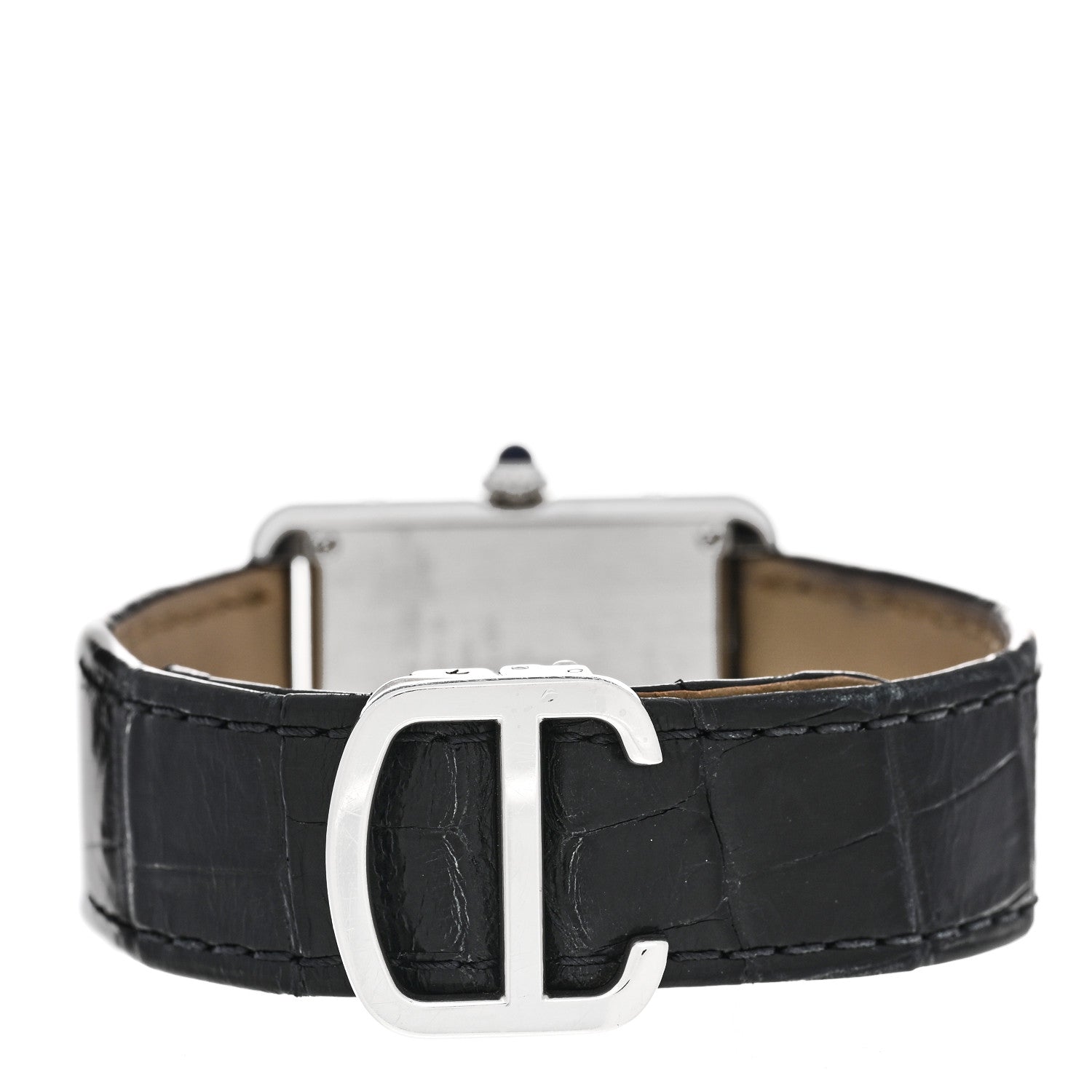 Cartier Stainless Steel Alligator 24mm Tank Solo Quartz Watch 3 of 5