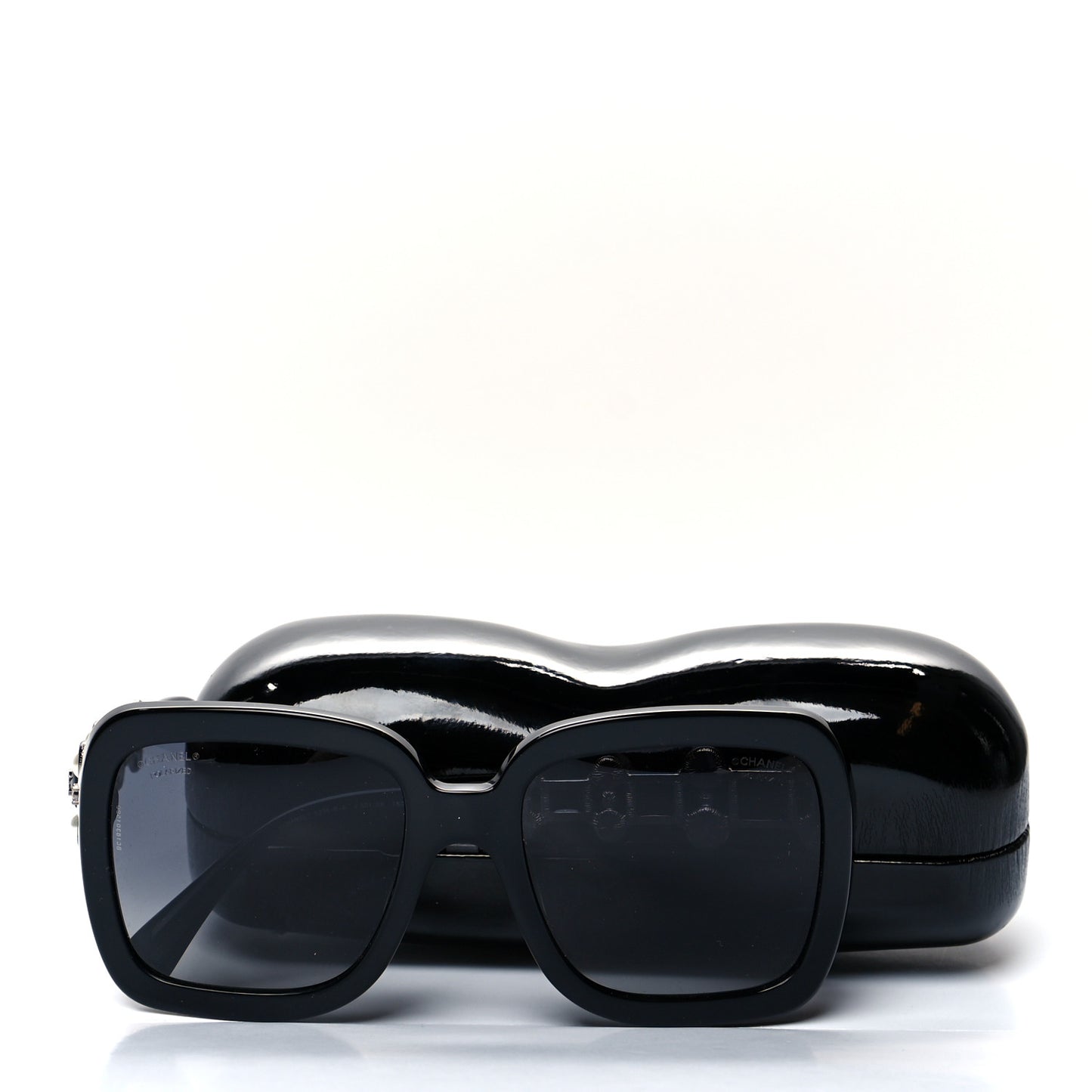 Pearl Crystal Bijoux Polarized Sunglasses 5335-B-A Black