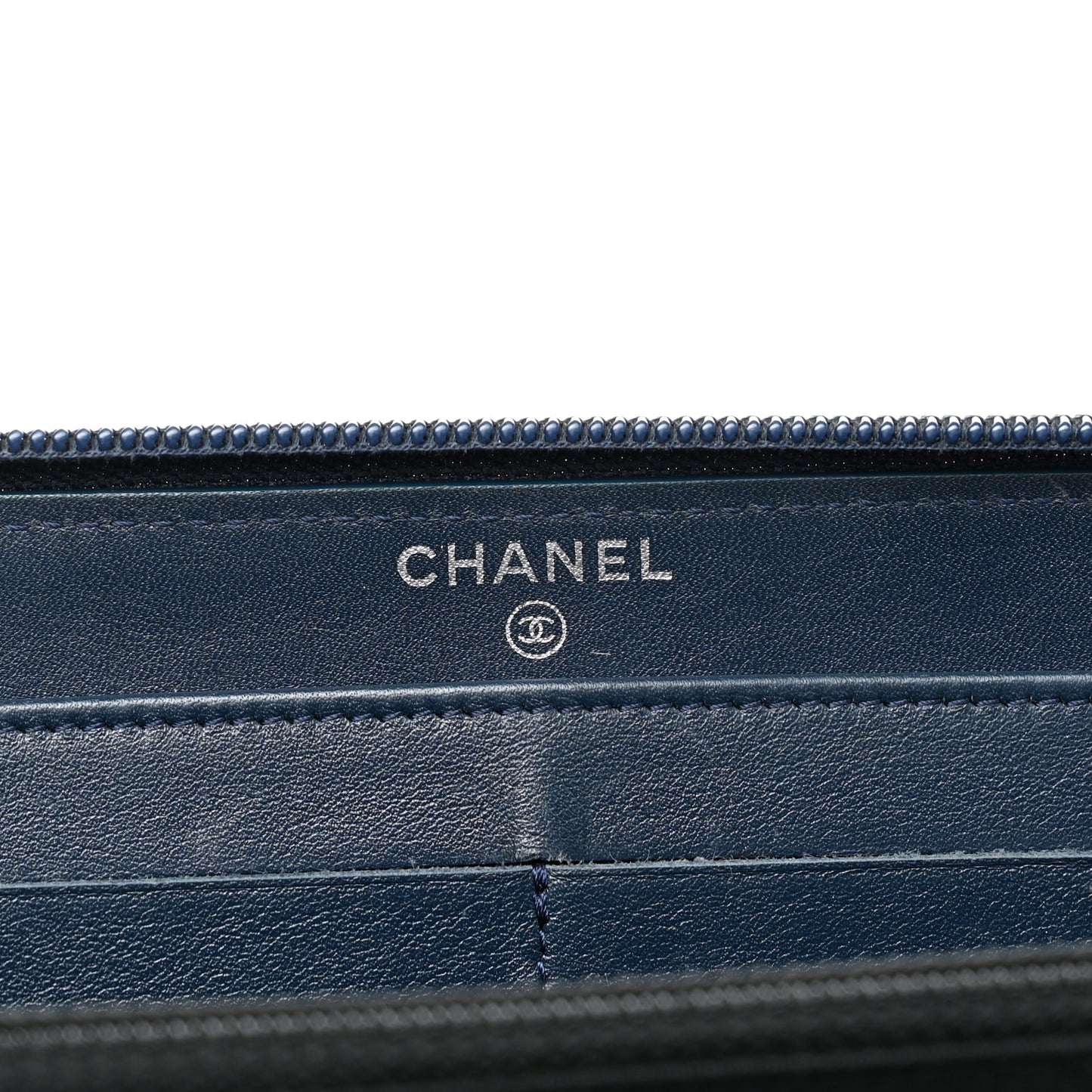 Caviar Large CC Timeless Zip Around Wallet Blue
