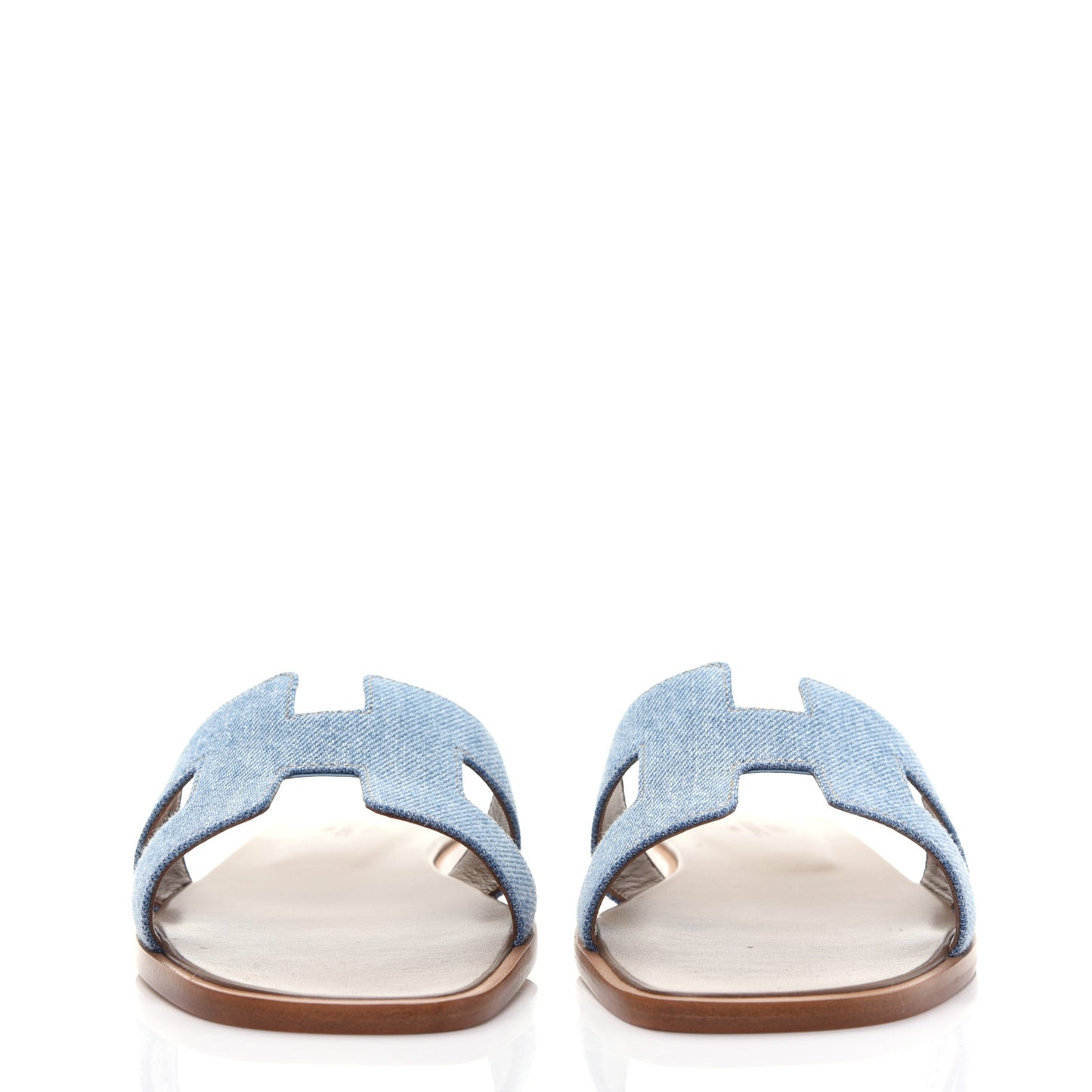 Denim Canvas Oran Sandals 38 Bleu Clair