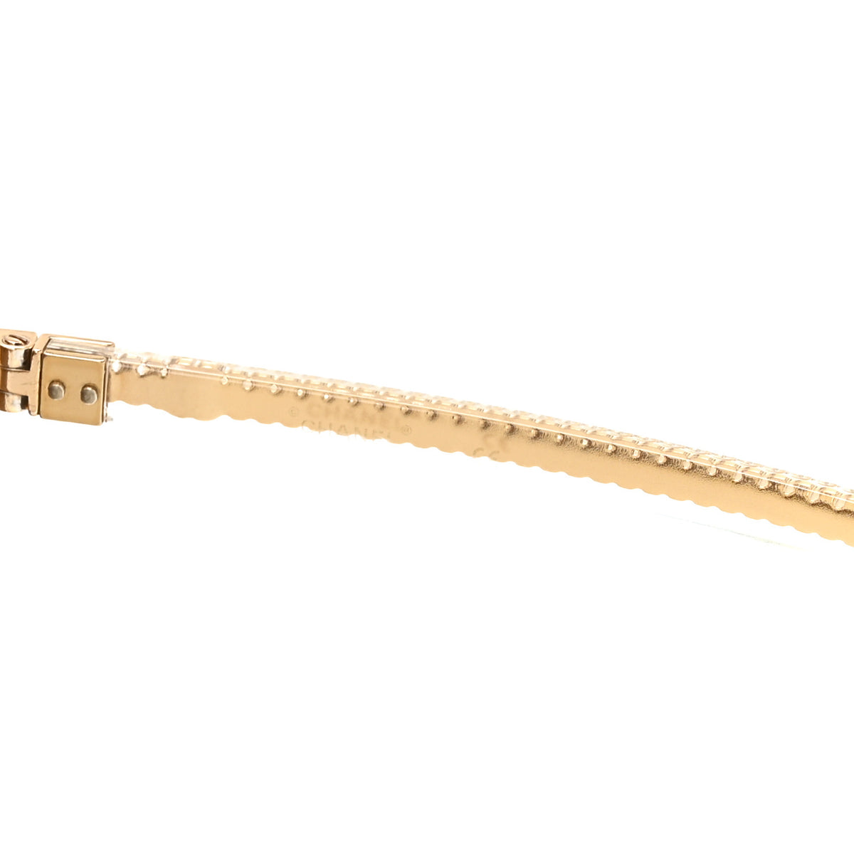 Rimless Shield Chain Sunglasses 71261 Brown Gold