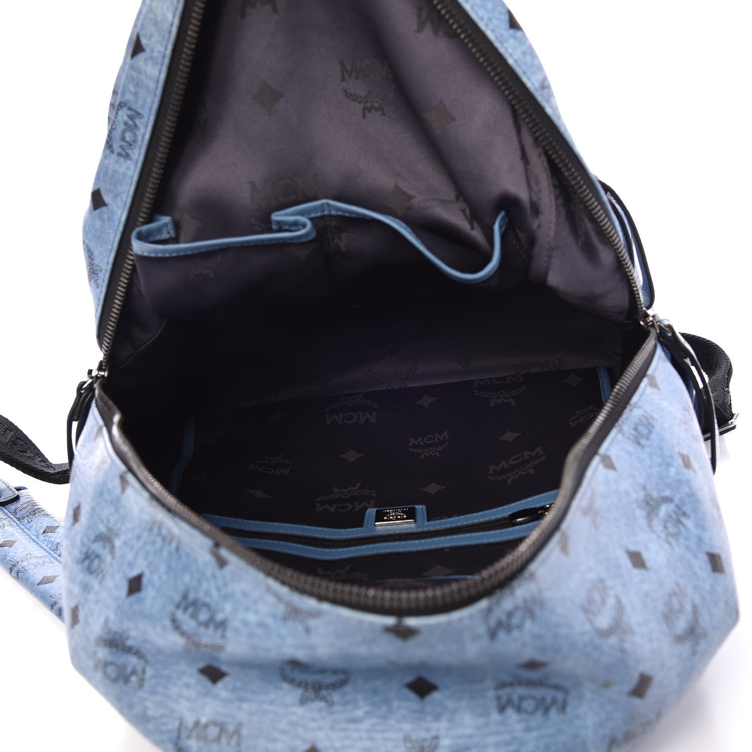MCM Visetos Medium Stark Backpack Light Blue 9 of 15