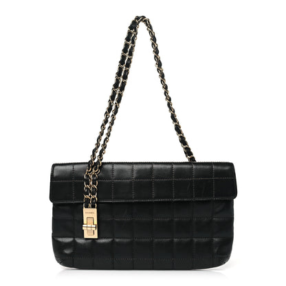 Chanel Lambskin Chocolate Bar Mademoiselle Flap Shoulder Bag Black 1 of 10
