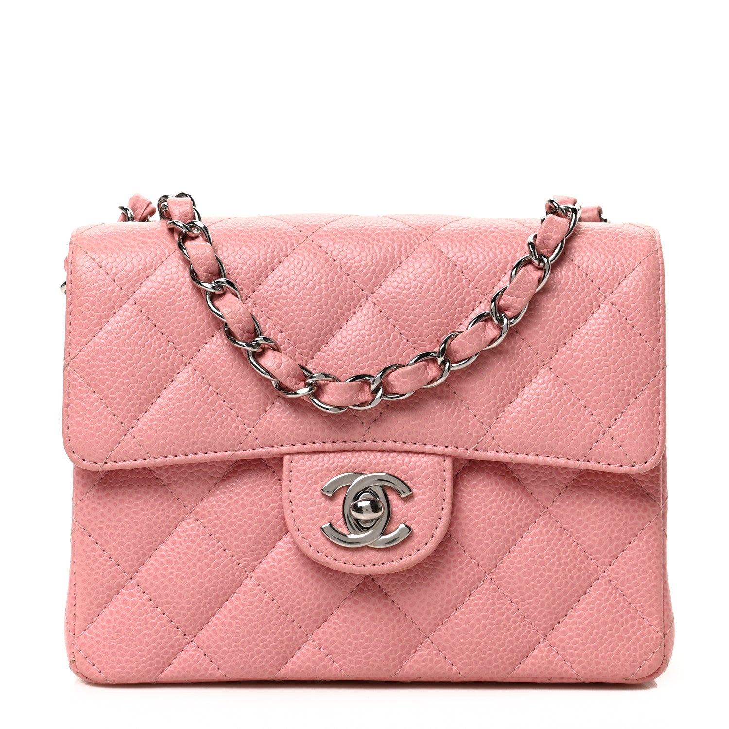 Chanel Caviar Quilted Mini Square Flap Pink 1 of 9