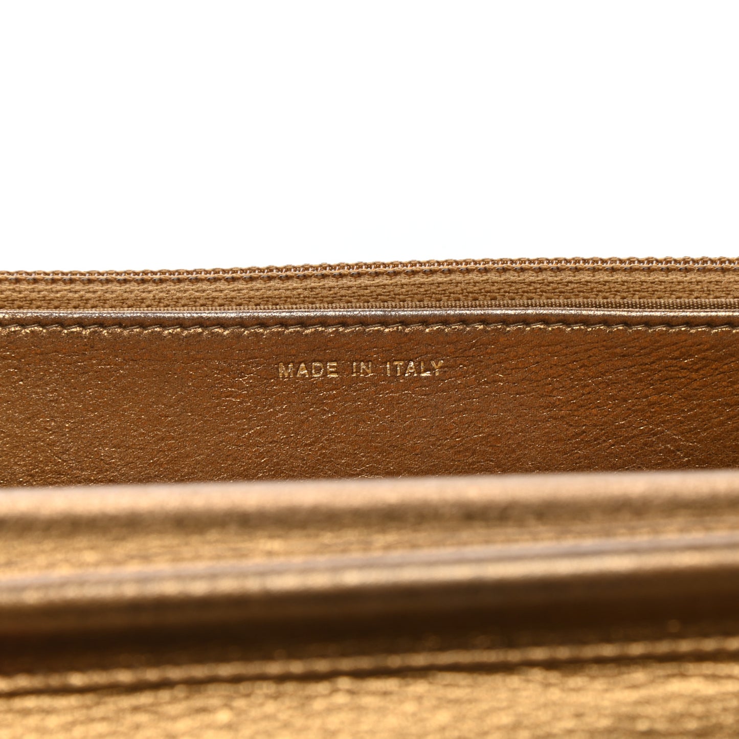 Metallic Lambskin Timeless Wallet on Chain WOC Gold