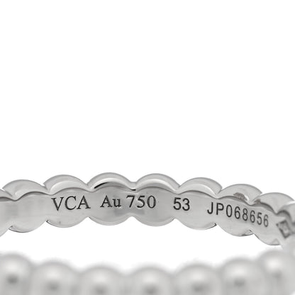 Van Cleef & Arpels 18K White Gold Small Perlee Ring 53 6.5 4 of 5