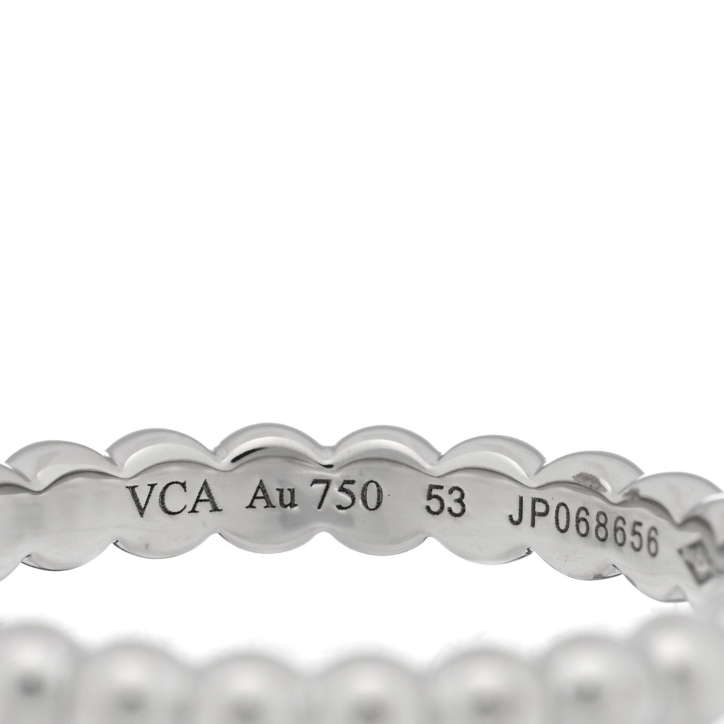18K White Gold Medium Perlee Ring 53 6.5
