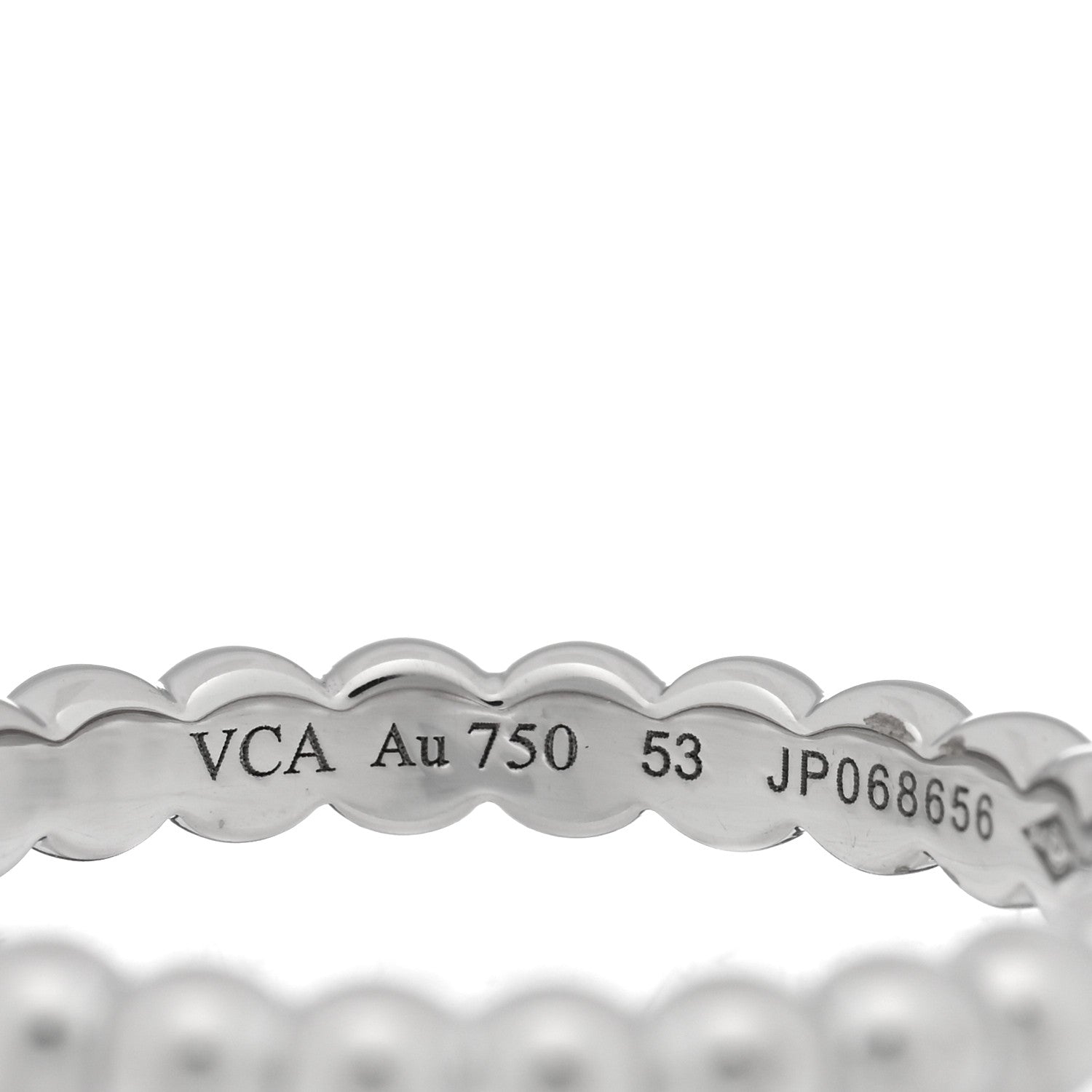 Van Cleef & Arpels 18K White Gold Medium Perlee Ring 53 6.5 4 of 5