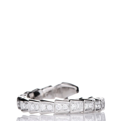 Bulgari 18K White Gold Diamond Serpenti Viper Pave Ring L 4 of 6