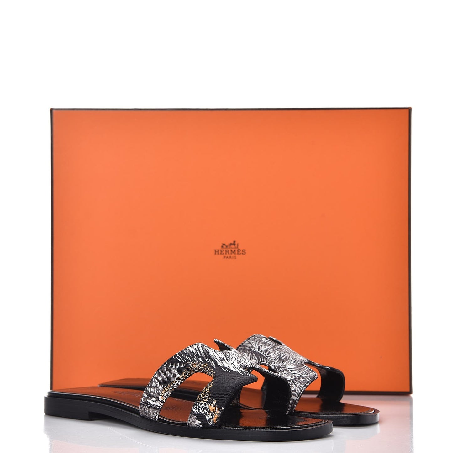 Silk Printed Equateur Tattoo Oran Sandals 35 Black