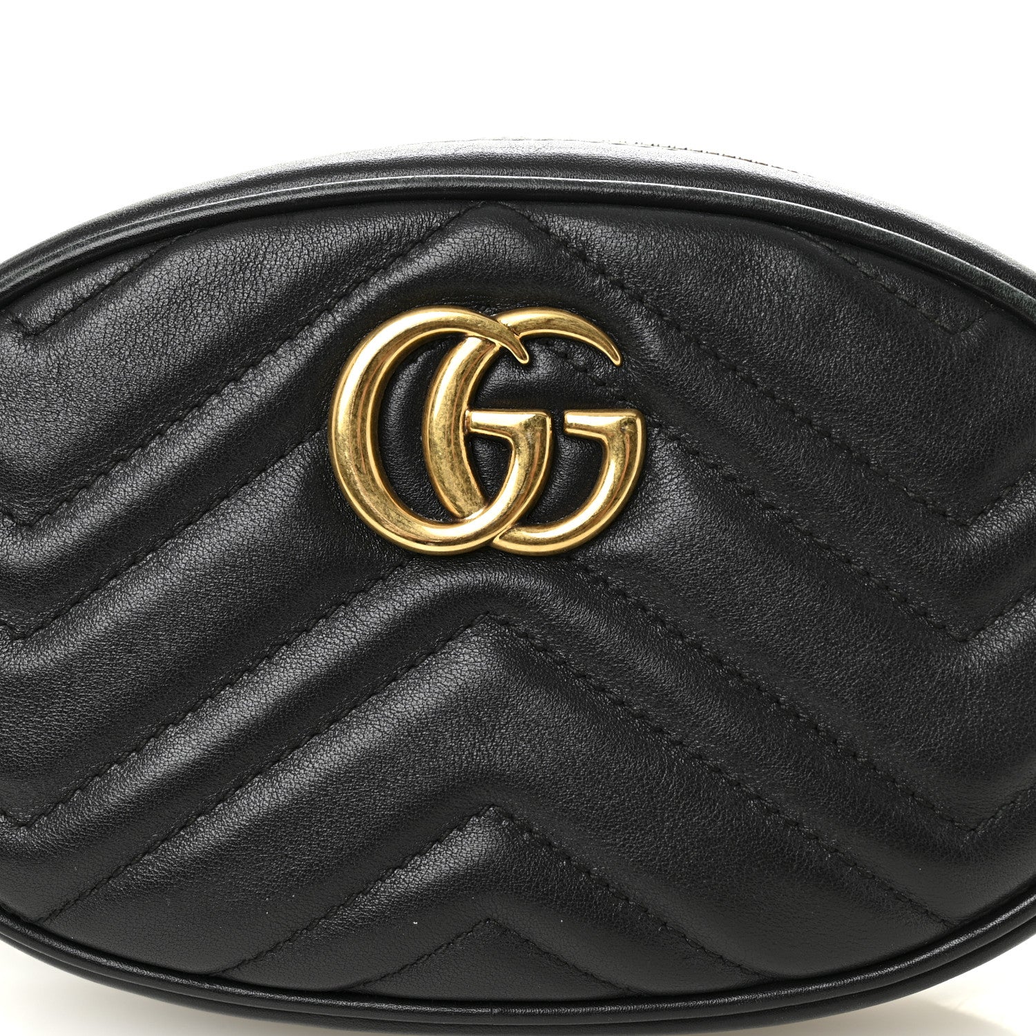 Gucci Calfskin Matelasse GG Marmont Belt Bag 95 38 Black 8 of 11