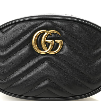 Gucci Calfskin Matelasse GG Marmont Belt Bag 95 38 Black 8 of 11