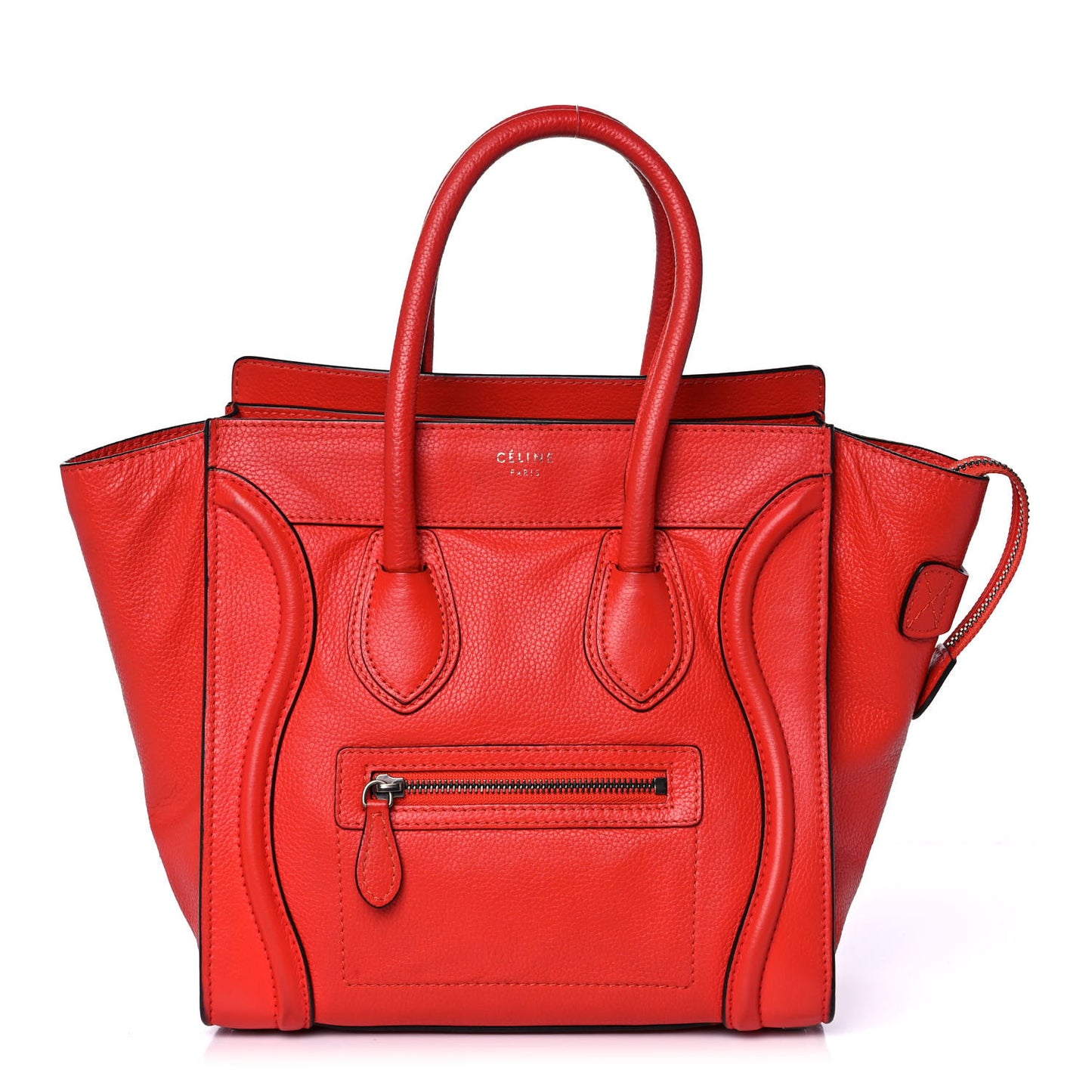 Drummed Calfskin Micro Luggage Coquelicot