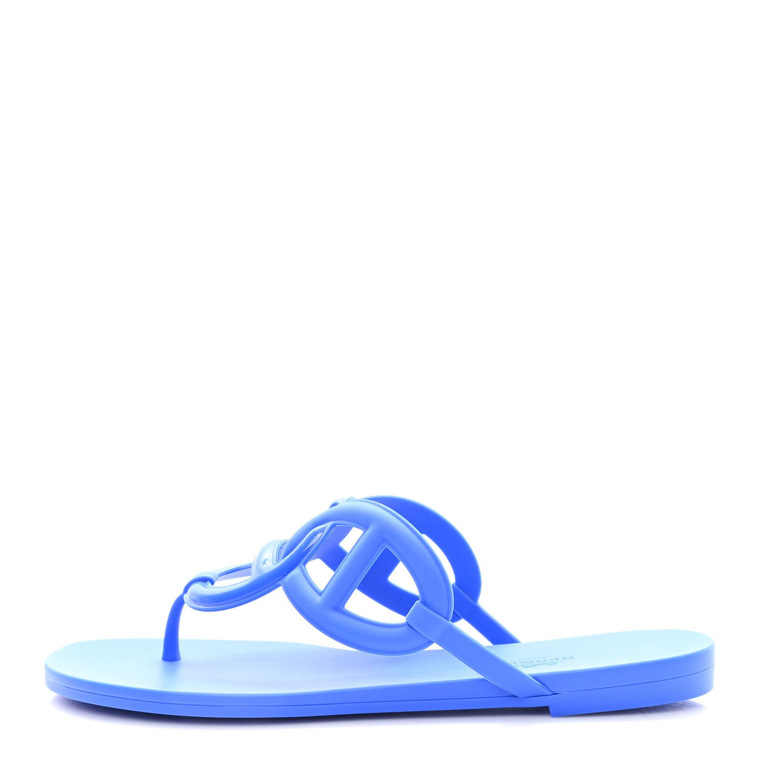 Hermes Rubber Womens Egerie Sandals 40 Bleu Outremer 1 of 10