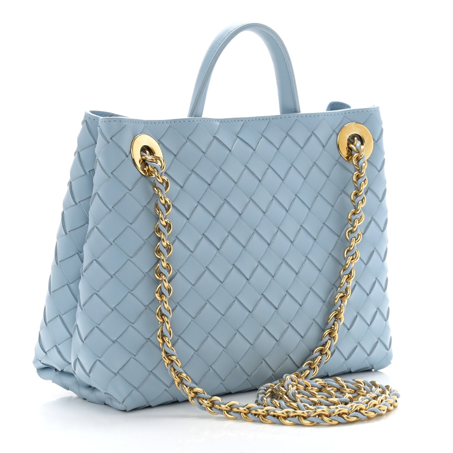 Nappa Intrecciato Small Andiamo Shoulder Bag Ice