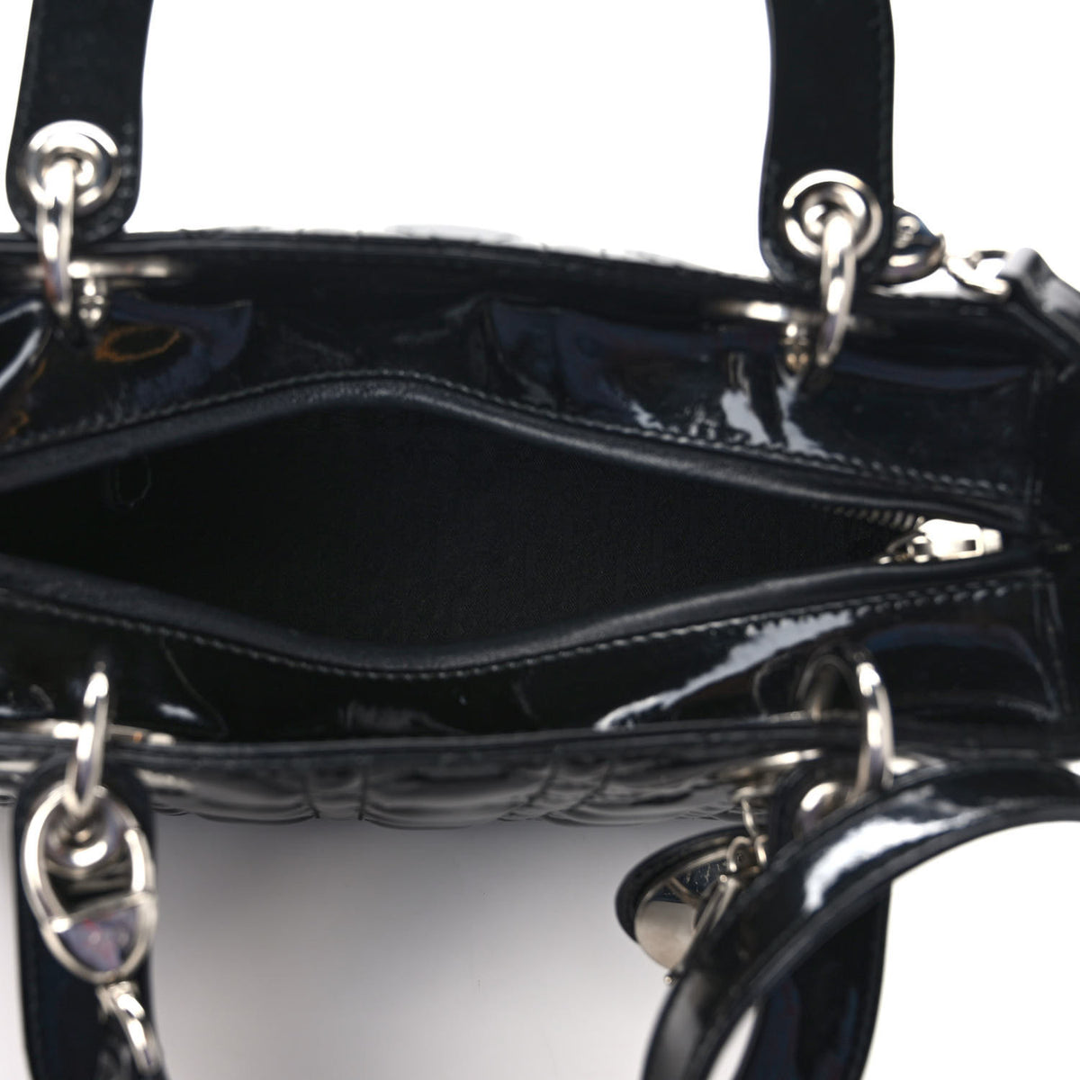 Christian Dior Patent Cannage Medium Lady Dior Black 7 of 10