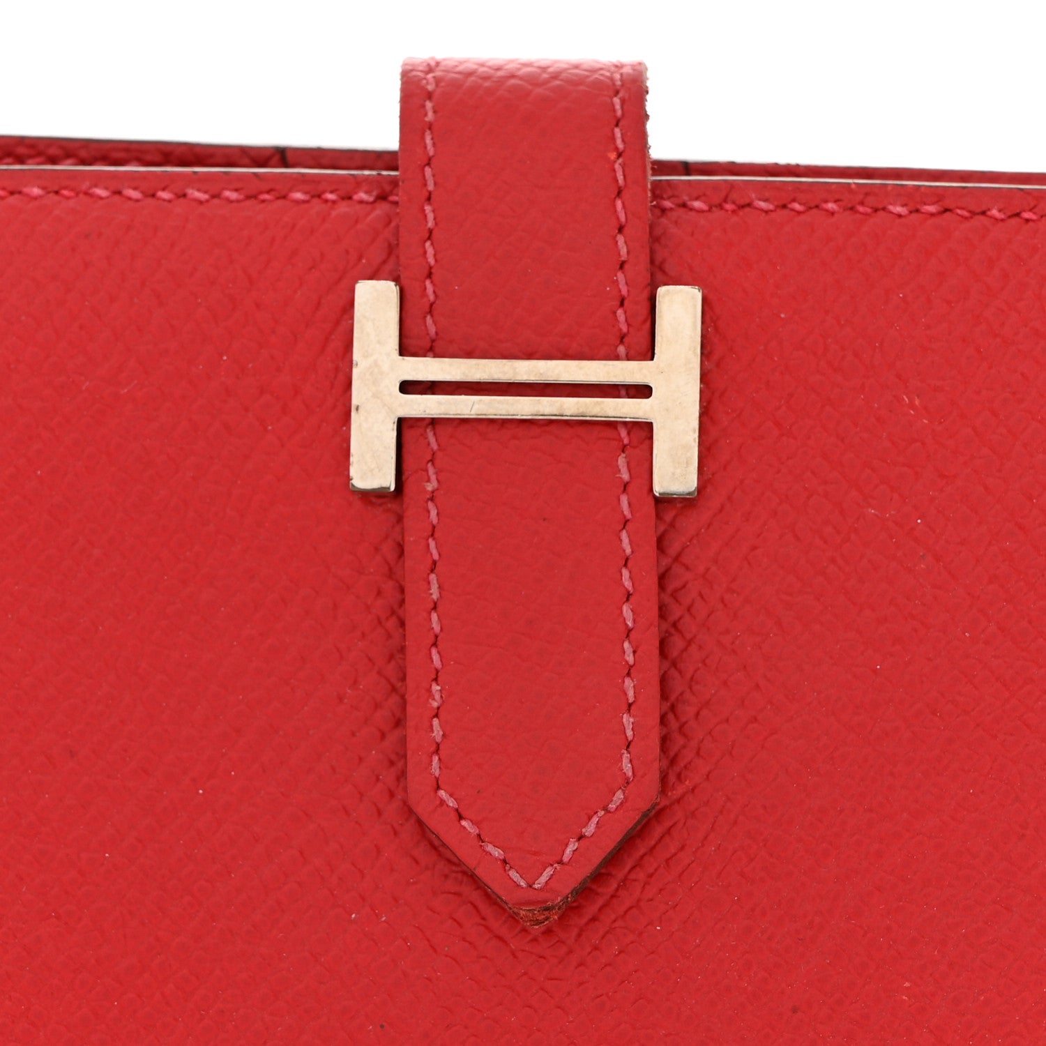 Hermes Epsom Bearn Compact Wallet Rouge Casaque 8 of 10