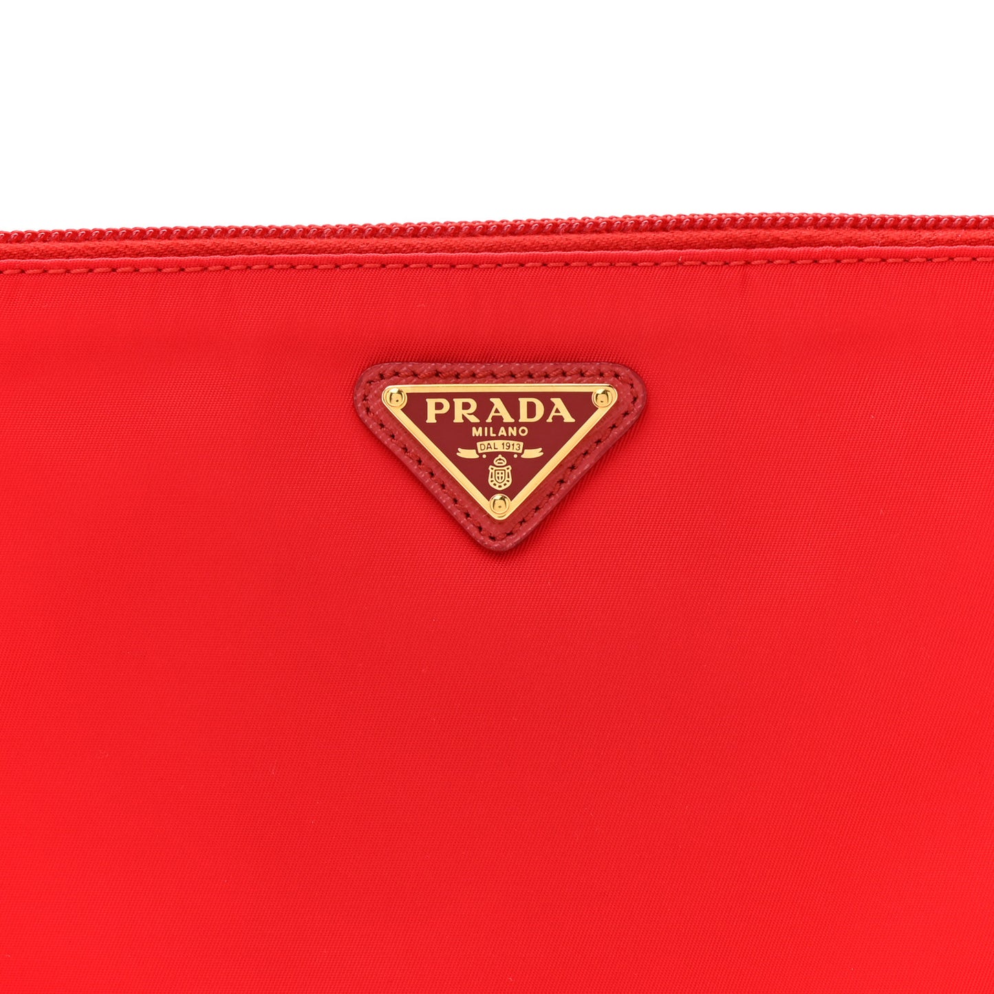 Re-Nylon Saffiano Pouch Red